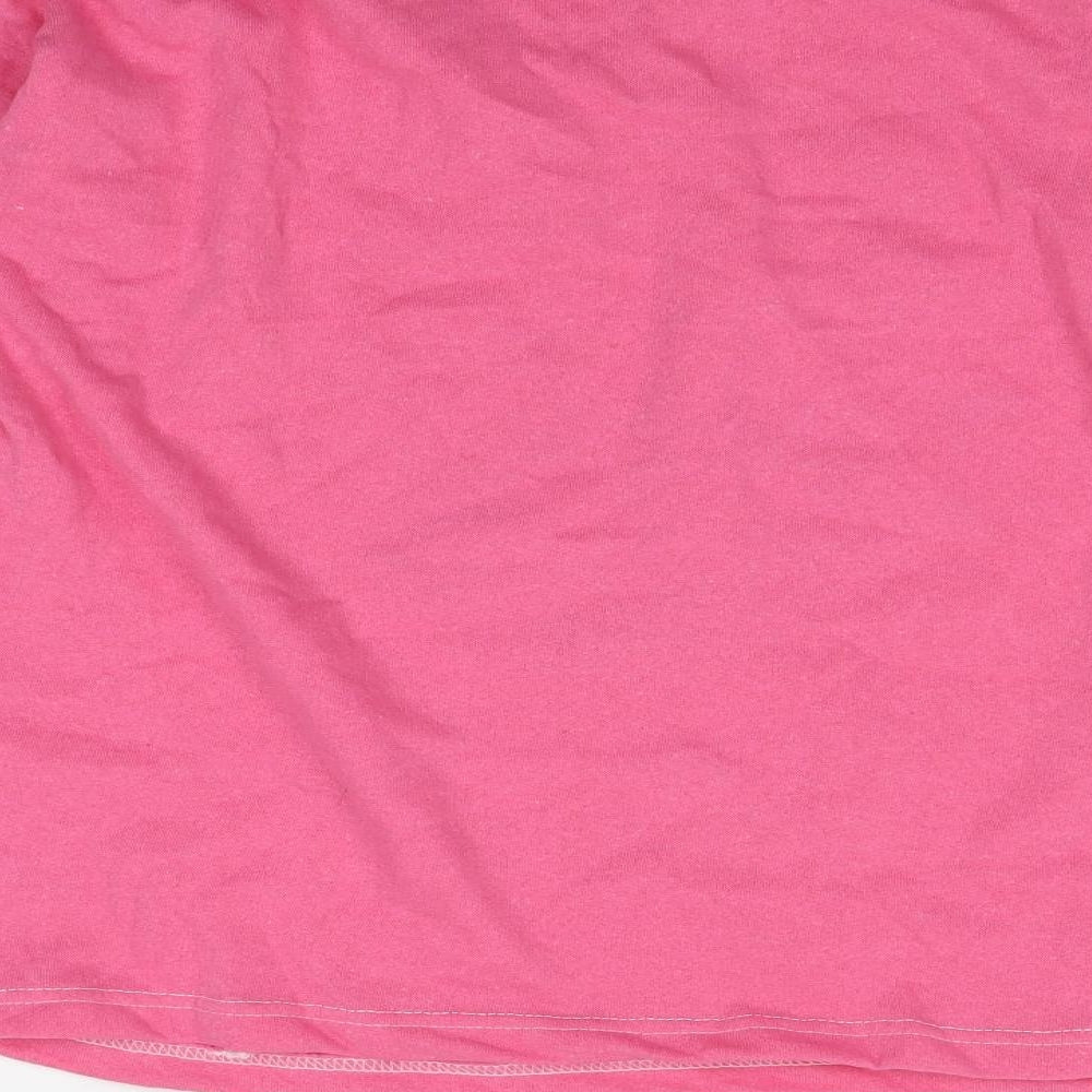 Brand and care label for Preworn women’s pink jumper, size XL