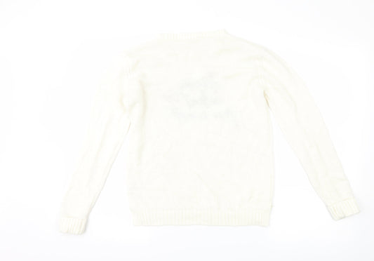 Pep & co Girls White Pullover Jumper Size 12-13 Years - Slogan