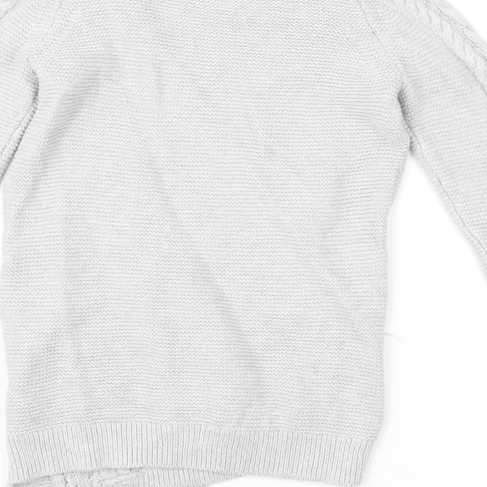 Brand and care label for Tommy Bahama girls’ grey jumper, size 7-8, years