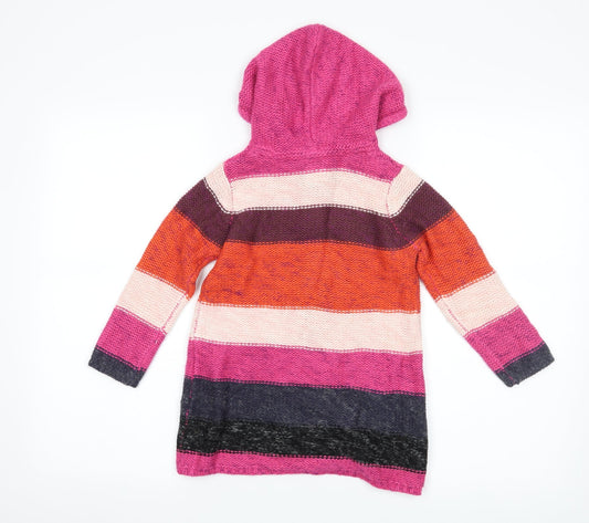 John Lewis Girls Pink Striped Jacket Size S