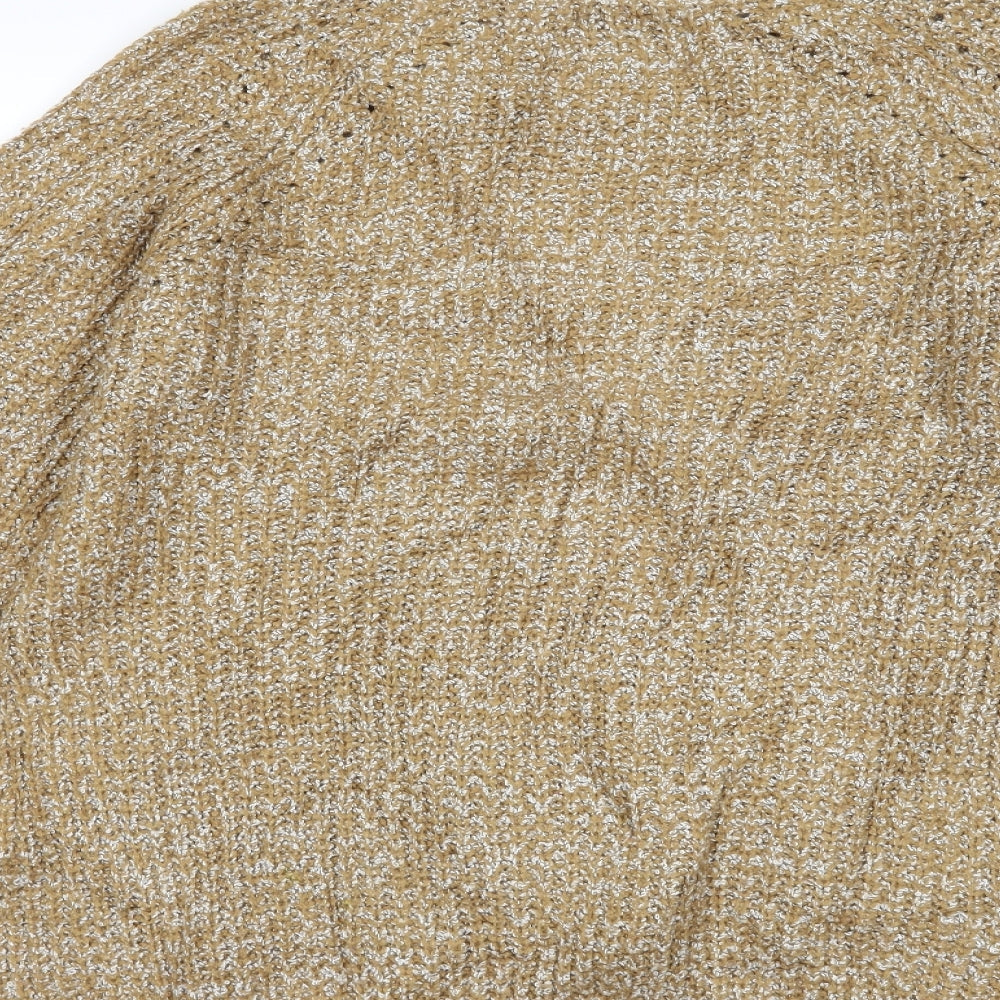 Brand and care label for Papaya women’s brown jumper, size S