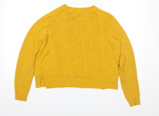 Divided Womens Yellow Knit Pullover Jumper Size S