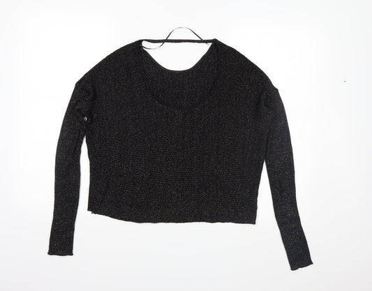 Bershka Womens Black Knit Pullover Jumper Size M