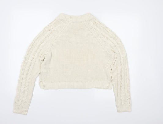 H&M Womens Ivory Knit Pullover Jumper Size S