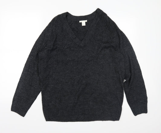 H&M Mens Grey Knit Pullover Jumper Size S