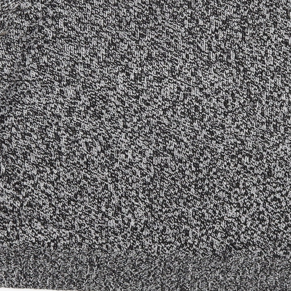 Brand and care label for H&M women’s grey knit jumper, size M
