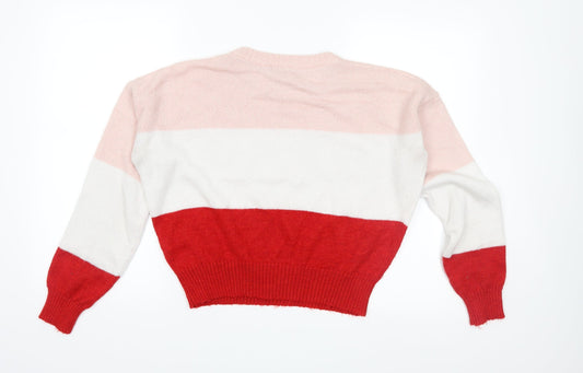 New Look Womens Pink Knit Pullover Jumper Size M