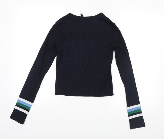 Stradivarius Womens Blue Knit Pullover Jumper Size M