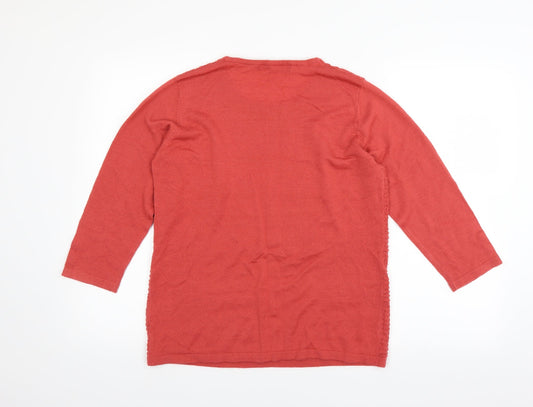 ISLE Womens Pink Pullover Jumper Size M