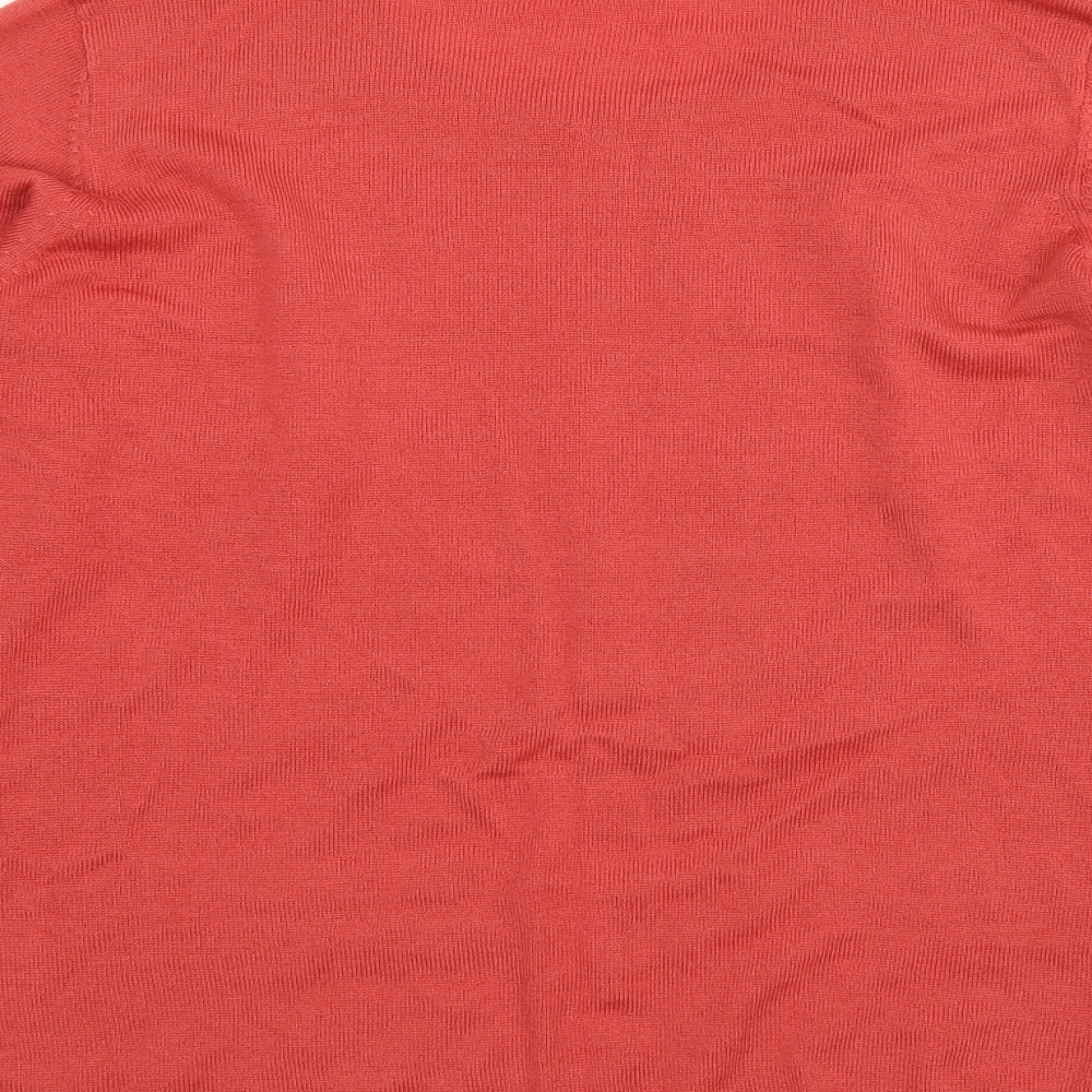 Brand and care label for ISLE women’s pink jumper, size M