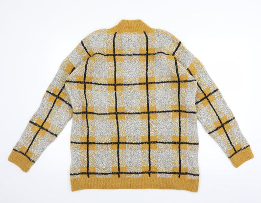 Matalan Womens Yellow Plaid Pullover Jumper Size L