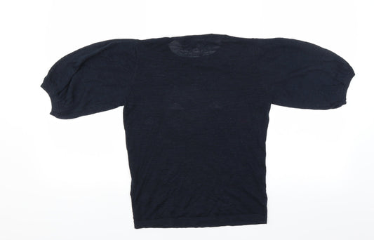 NEXT Womens Blue Pullover Jumper Size 8 - star fine knit