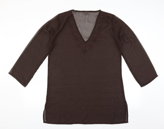 long beach Womens Brown Shift Size M - sheer beach cover up