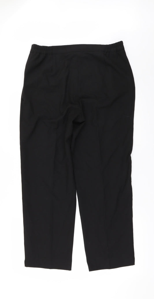 Classic Womens Black Trousers Size 14 L28 in