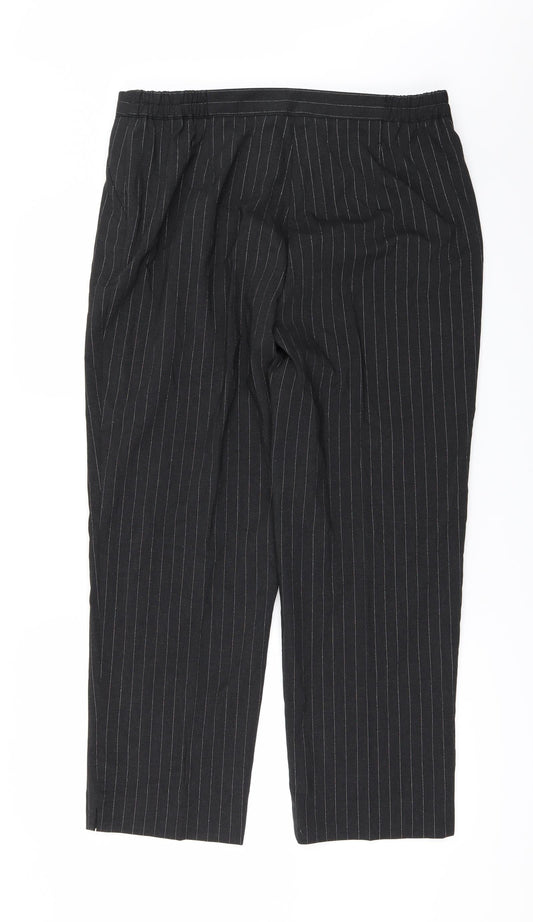 Wardrobe Womens Black Striped Trousers Size 16 L27 in