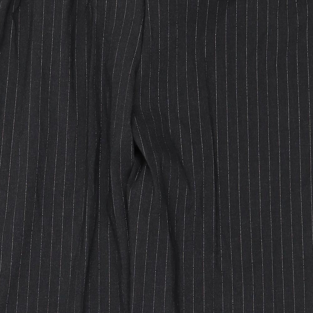 Wardrobe Womens Black Striped Trousers Size 16 L27 in