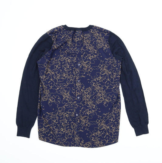NEXT Womens Blue Floral Pullover Jumper Size 12