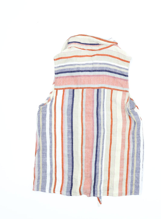 Warehouse Womens Multicoloured Striped Basic Blouse Size 10