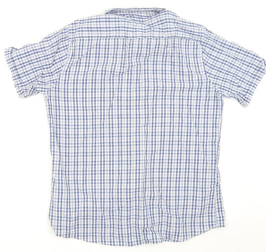 Asda George Mens Blue Check Button-Up Size L
