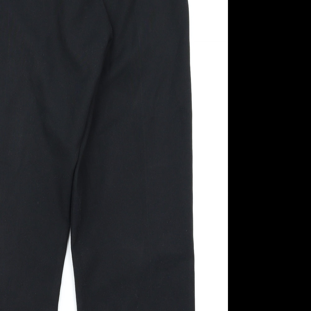 Brand and care label for Preworn women’s black trousers, size S, 26-inch leg