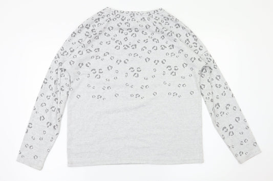 Next Womens Grey Animal Print Basic T-Shirt Size 12