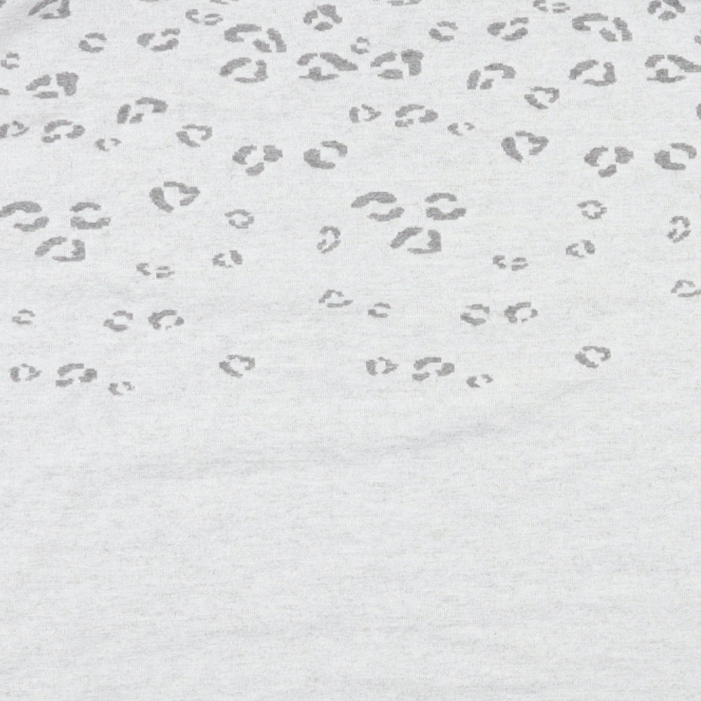 Brand and care label for Next women’s grey animal print basic t-shirt, size UK 12