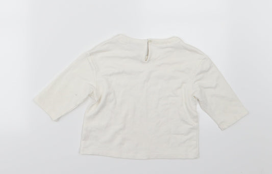 Matalan Girls White Jersey Cropped T-Shirt Size 5 Years - Whatever