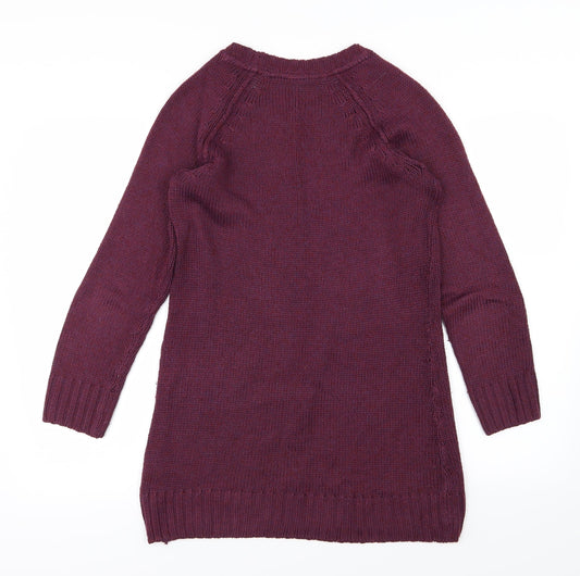 H&M Womens Purple Knit Pullover Jumper Size XS