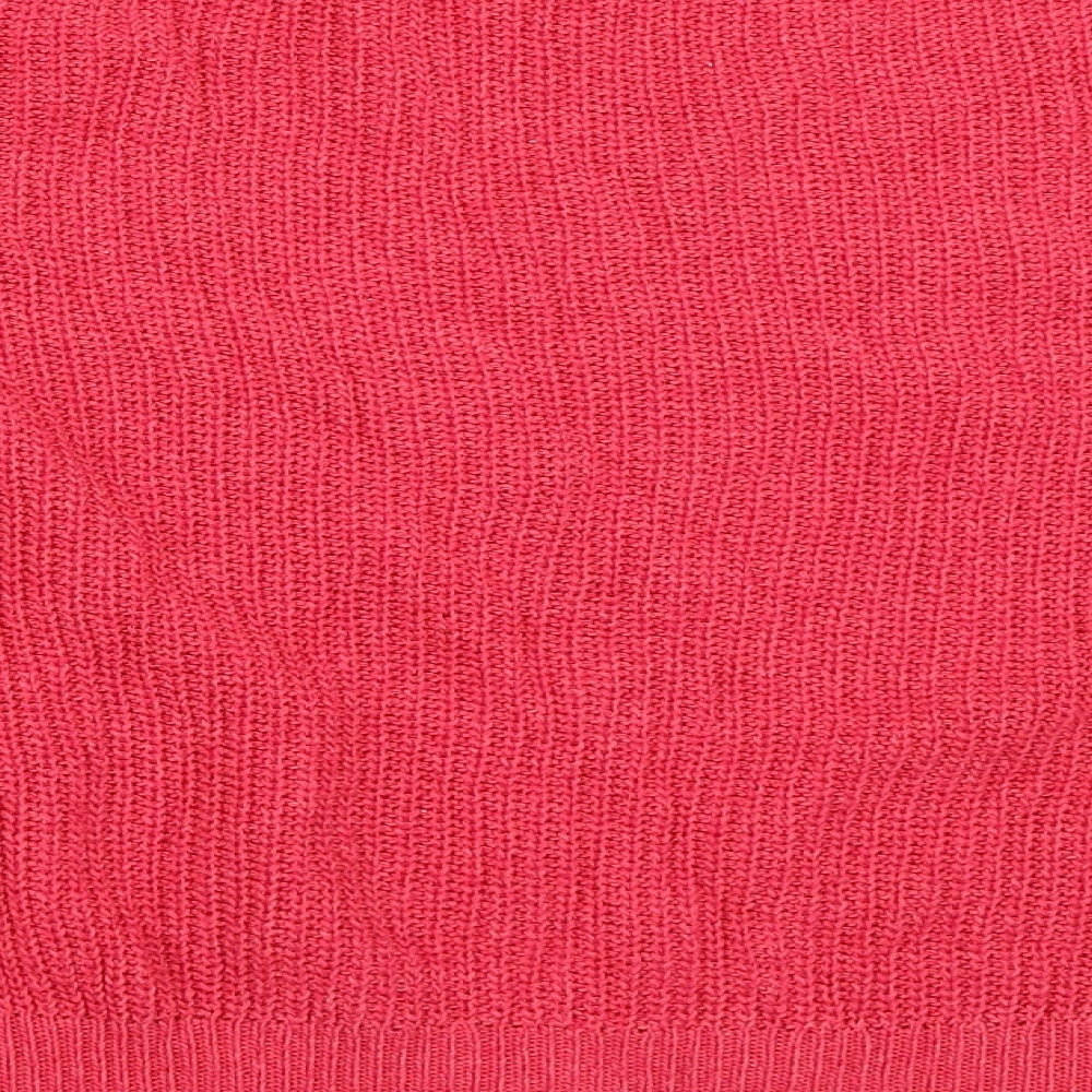 Brand and care label for Next women’s pink jumper, size M