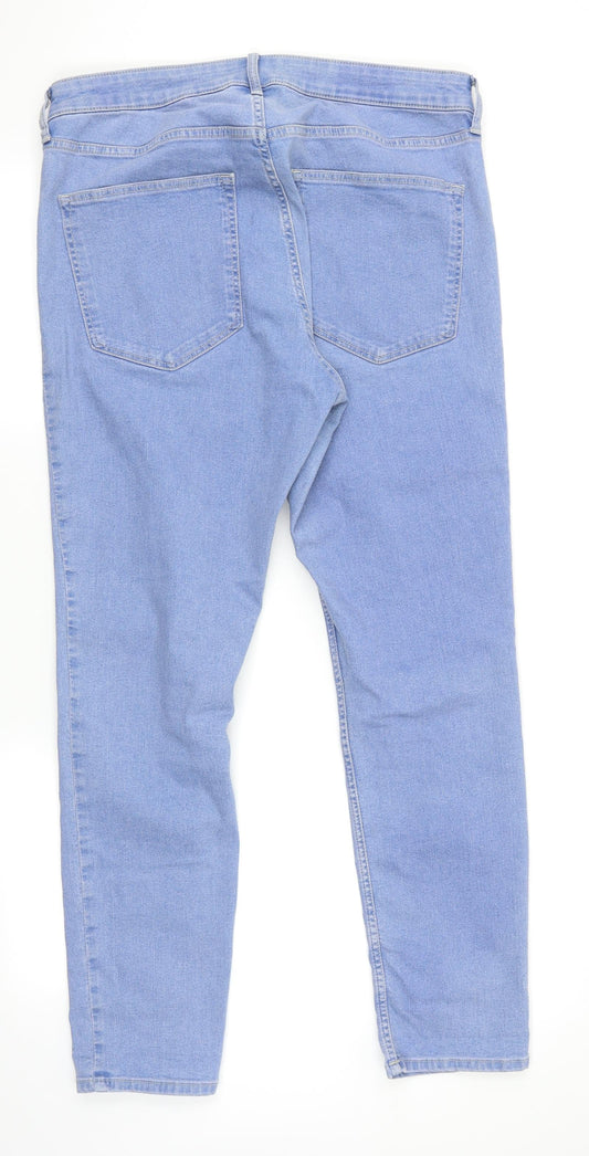 H&M Womens Blue Skinny Jeans Size 6 L28 in