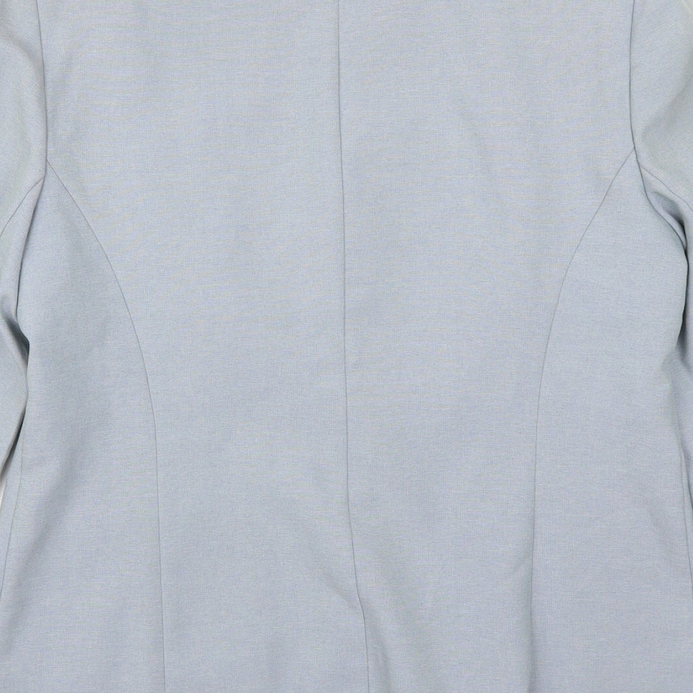 Brand and care label for AMARANTO women’s blue jacket suit jacket, size UK 12