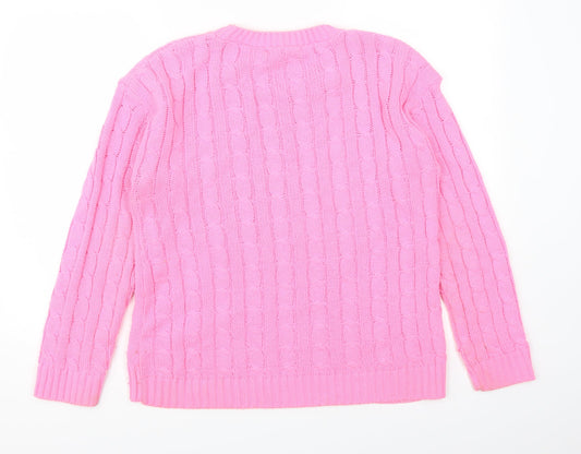 Destiny Womens Pink Pullover Jumper Size S
