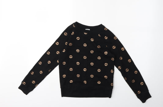 Athletic Girls Black Pullover Sweatshirt Size 7 Years