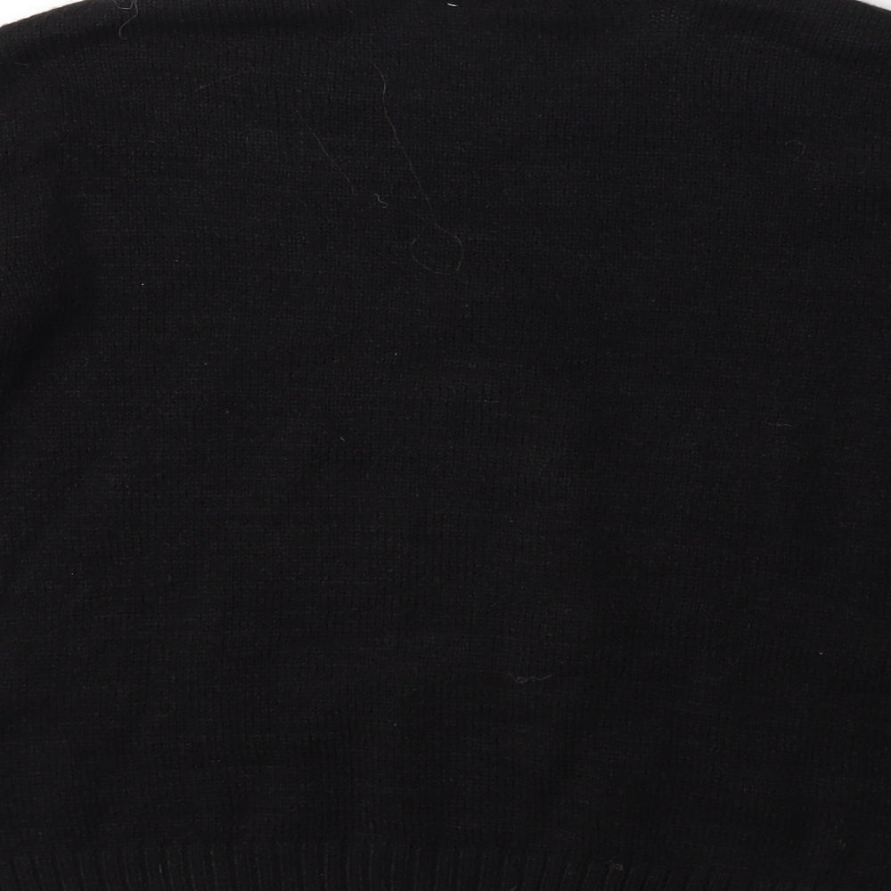 Brand and care label for H&M women’s black knit jumper, size XS