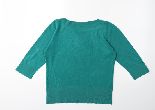 BHS Womens Green Knit Pullover Jumper Size 14