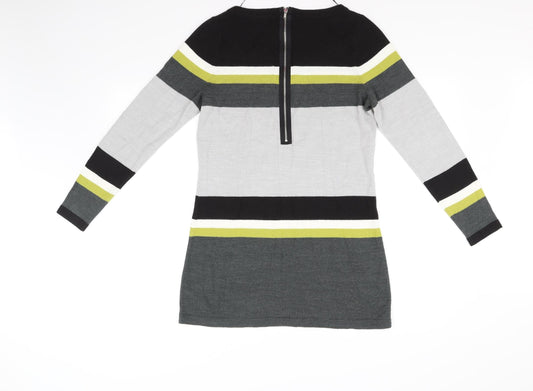 George Womens Grey Striped Fit & Flare Size 12