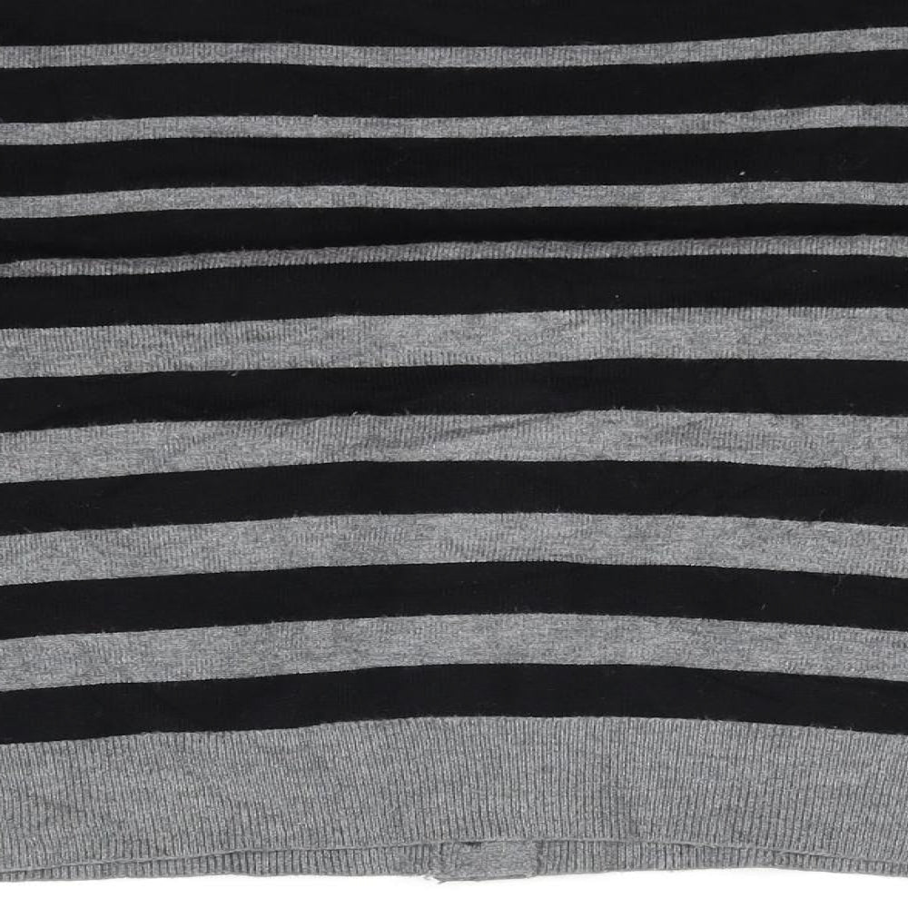 Brand and care label for BHS women’s grey striped jumper, size UK 12