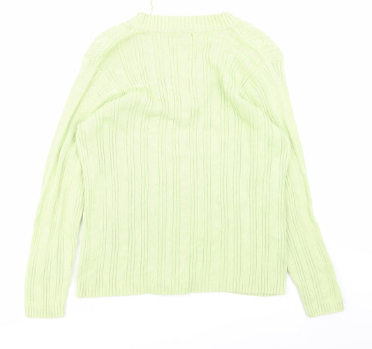 BM Womens Green Pullover Jumper Size L