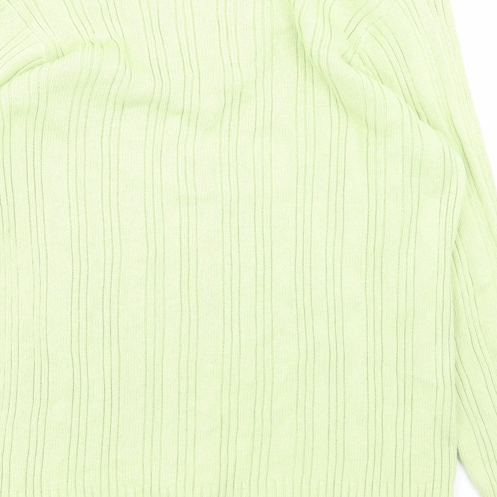 Brand and care label for Bonmarché women’s green jumper, size L