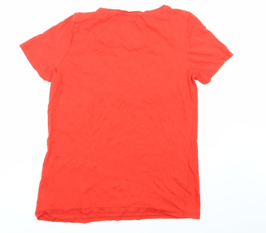 Papaya Womens Red Basic T-Shirt Size 10
