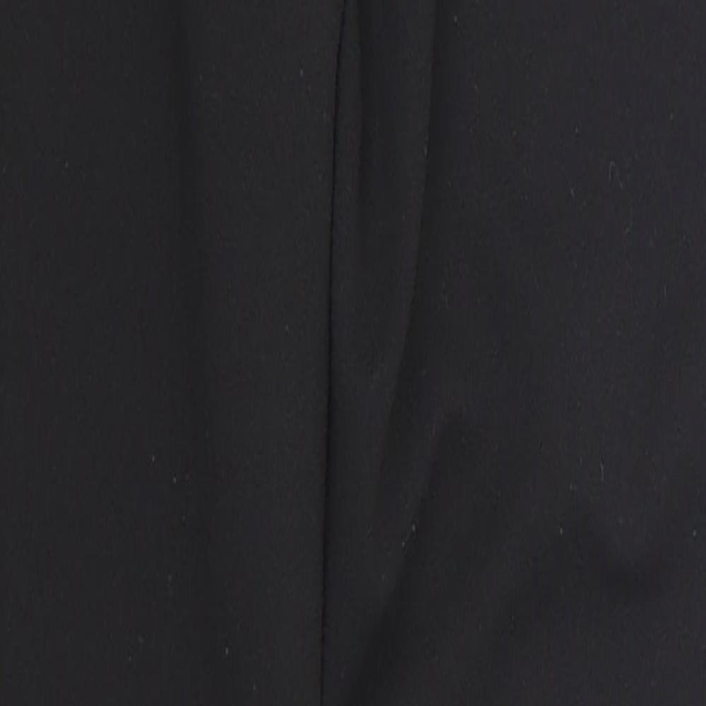 Brand and care label for Edge Street women’s black trousers, size UK 6