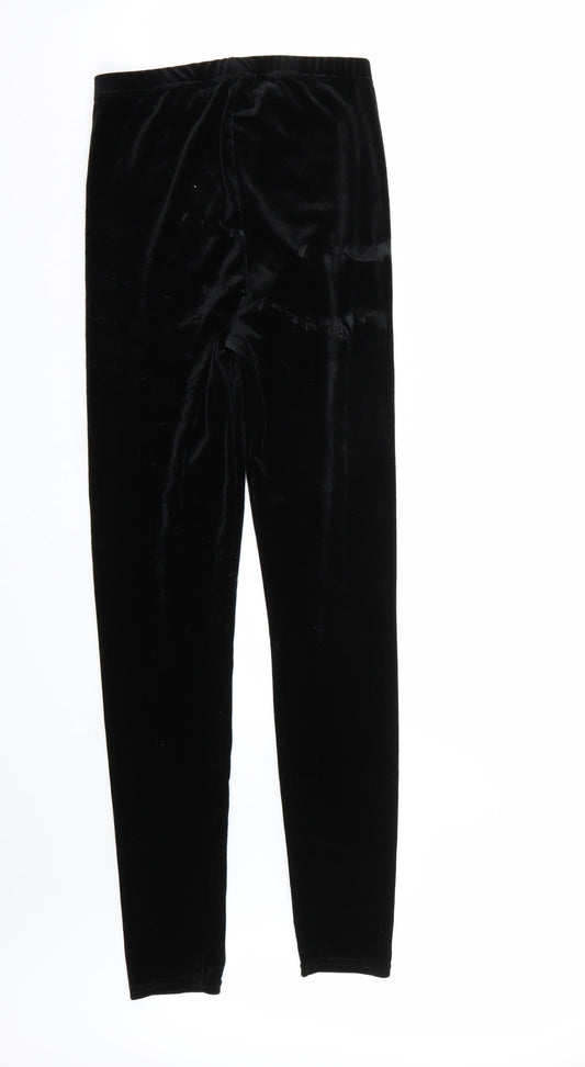 Boohoo Womens Black Carrot Leggings Size 6 L32 in