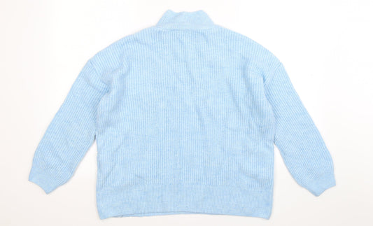 Peacocks Womens Blue Knit Pullover Jumper Size M - Oversized