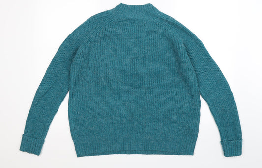 Papaya Womens Blue Knit Pullover Jumper Size M - Oversized