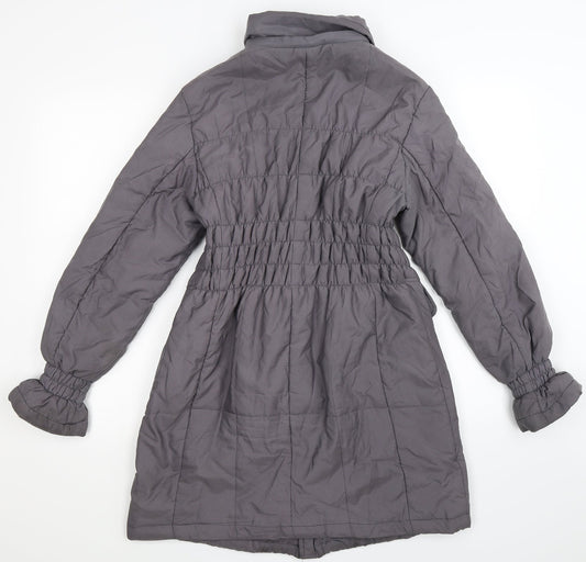 Roman Womens Grey Overcoat Coat Size S
