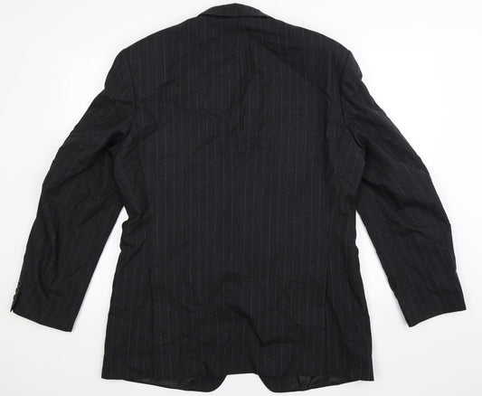 Marks and Spencer Mens Black Striped Jacket Suit Jacket Size 42