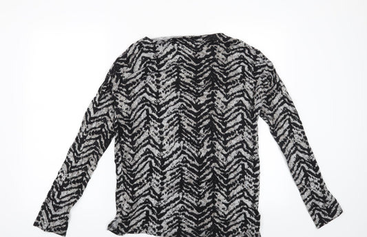 Peacocks Womens Grey Animal Print Pullover Jumper Size 10
