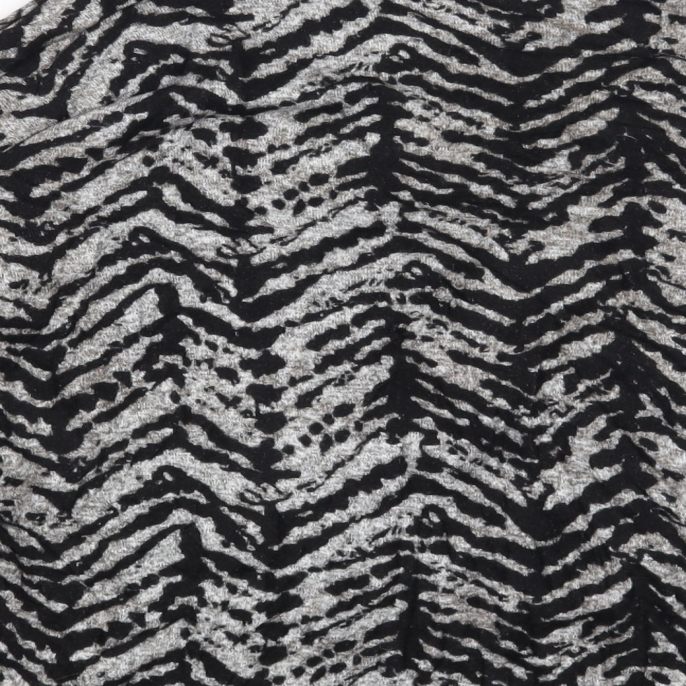 Brand and care label for Peacocks women’s grey animal print jumper, size UK 10