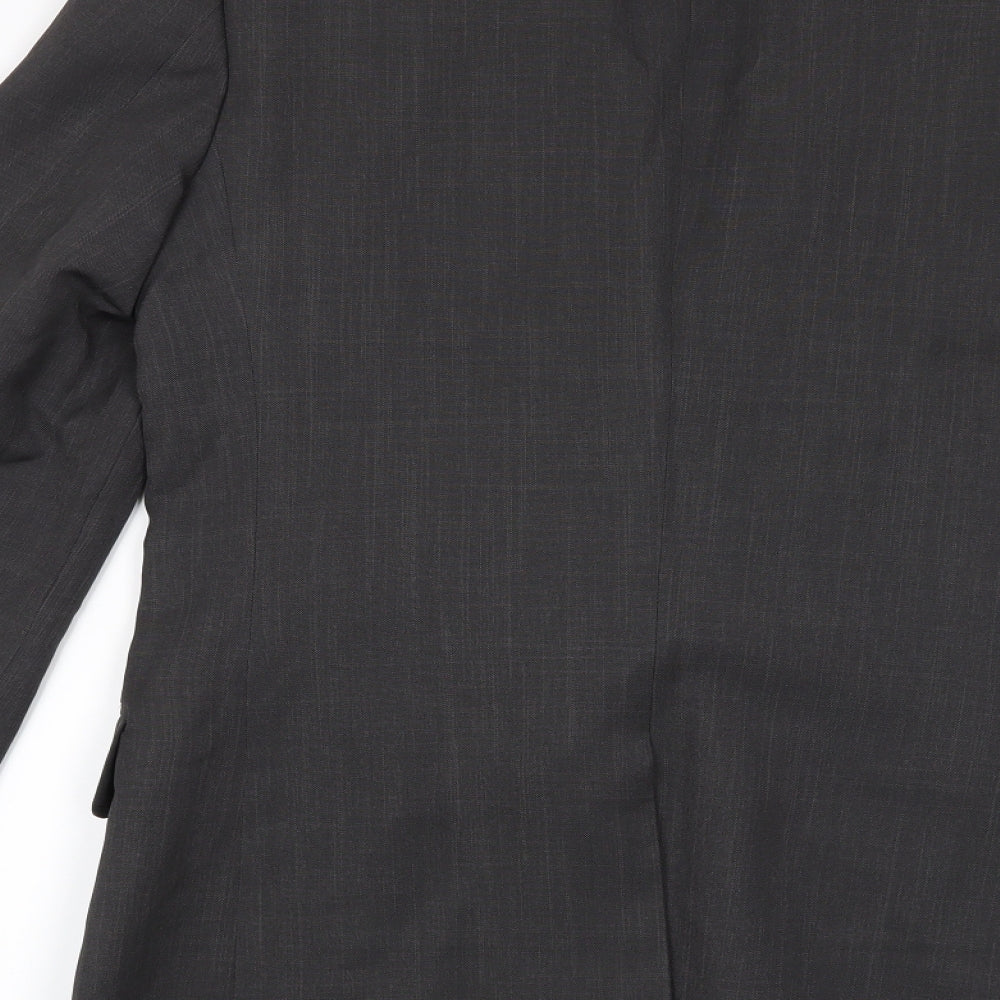 Brand and care label for F&F men’s grey jacket suit jacket, size 36