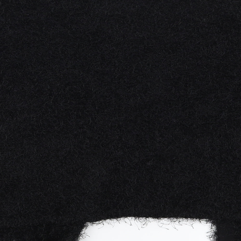 Brand and care label for H&M women’s black cardigan jumper, size S